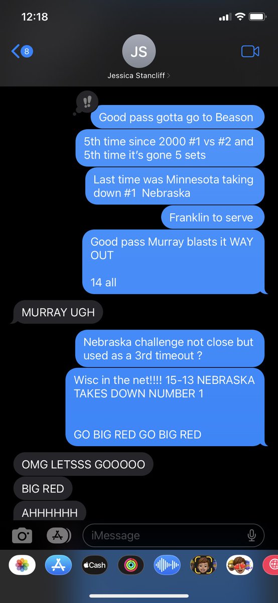 LSack28's tweet image. When your coworker is at a wedding and can’t watch the game you do what you can. Ignore the spelling errors trying to wrestle an infant at the same time 😂😂 as always #GoBigRed