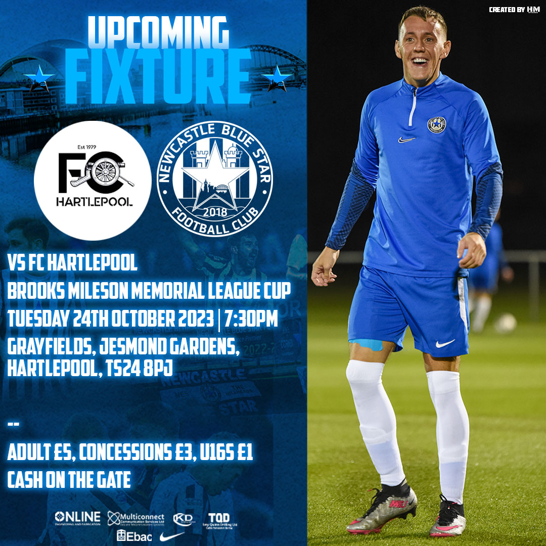 𝗡𝗘𝗫𝗧 𝗨𝗣 | 𝗙𝗖 𝗛𝗔𝗥𝗧𝗟𝗘𝗣𝗢𝗢𝗟 (𝗔)

After a weekend off, it's another cup game on the road for the lads.  🔵⭐️

On Tuesday we'll be heading down to <a href="/FC_Hartlepool/">FC Hartlepool</a> who we recently hosted in a six thriller at Scotswood. 🔥

All support appreciated as ever. 👋