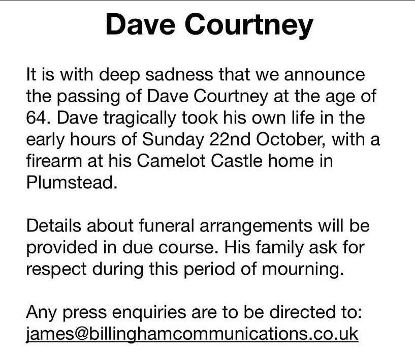 RonnayH's tweet image. Rest in Paradise Dave Courtney. 

#sharethelove #SuicideAwareness #OBE #thefirm #RIP