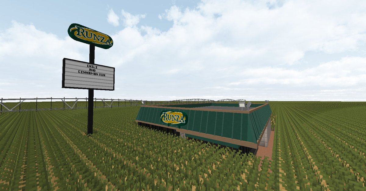 TacoRedneck's tweet photo. @Runza @Huskers Made a Runza in Minecraft with the Little Tiles mod. Kind of based on the one by the Walmart in North Platte https://t.co/NRibu5tX54