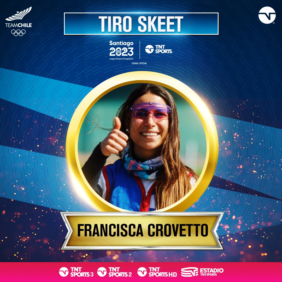 TNTSportsCL's tweet photo. 🤩🇨🇱🥇 ¡El primer oro chileno!

Francisca Crovetto sigue agigantando su leyenda en el deporte nacional y en una infartante definición se adjudicó la primera presea dorada para el #TeamChile en el Tiro Skeet.

¡Felicitaciones, Francisca! 👏🏼 https://t.co/wiwBoTUACB