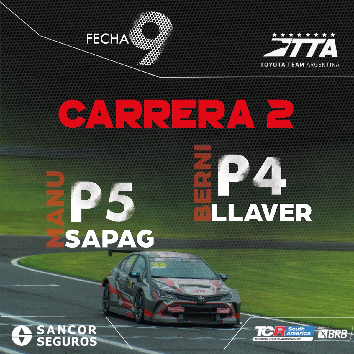 toyotateamarg's tweet photo. Final de una gran segunda carrera para el TTA 🏁💪🏼 https://t.co/jCM8b8GzUV