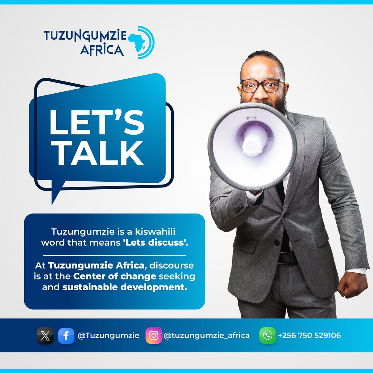 Tuzungumzie is a Kiswahili word that means "Let's talk"

At Tuzungumzie Africa, our goal is to cause change on the African Continent with specific focus on climate justice activism, Governance and sustainable communities.
#TuzungumzieAfrica