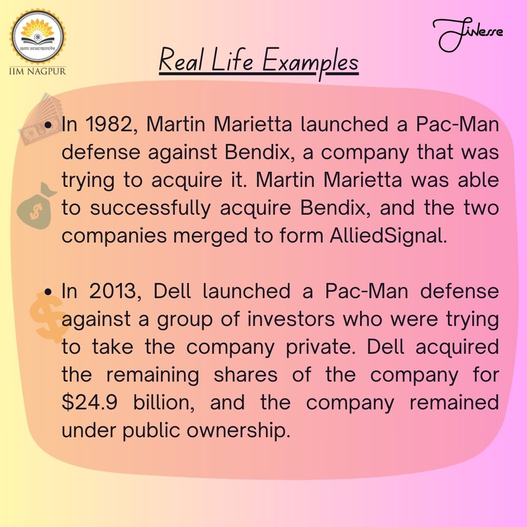 FINesse_IIMN's tweet photo. Pac-Man defense: When the prey turns predator.🦁

Read on to what exactly does this mean in the world of finance!!💲💸

Happy Reading ✨

#iimnagpur #iim #mba #FINesse #finance #financeclub https://t.co/EMv0UnA9dL