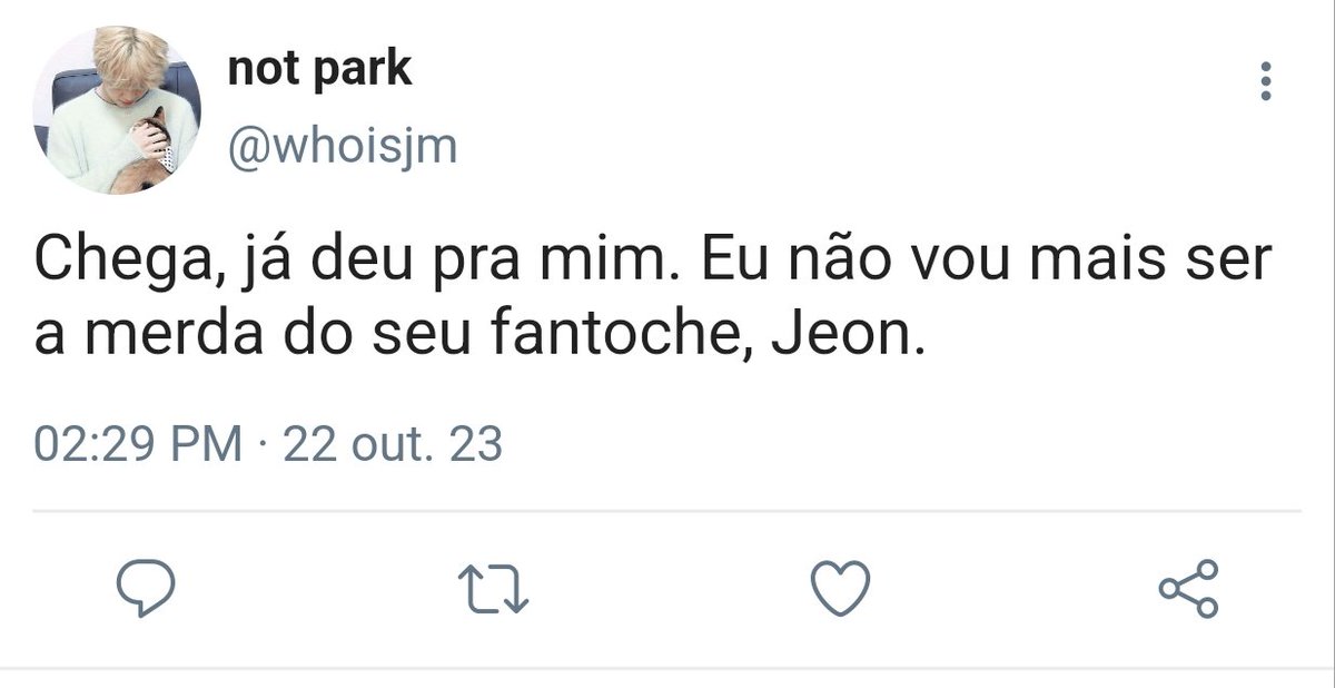 vantebymimi's tweet photo. #jikookau

Onde Jeon Jungkook era um homem casado e hetero até onde a mídia sabia, mas se encontrava com Park Jimin todas as quartas feiras.

Ou

Onde Jimin, cansado de esperar ser assumido pelo Jeon, resolve assumir outro relacionamento. https://t.co/1hrRmGcMCy