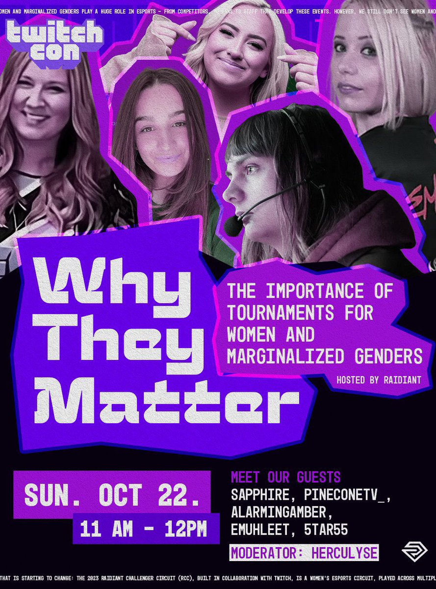 🔴 LIVE IN 20 MINUTES!

Join <a href="/sapphiReGG/">sapphiRe</a>, <a href="/pineconetv/">pinecone</a>, <a href="/AlarmingAmber/">AlarmingAmber</a>, <a href="/EMUHLEET/">EMUHLEET</a>, Erika Strasser (<a href="/Twitch/">Twitch</a>), &amp; <a href="/herculysee/">Herculyse</a> to discuss the importance of tournaments for women &amp; marginalized genders.

Can’t make it in person? The panel will also be streamed on ttv/TwitchPresents ✨
