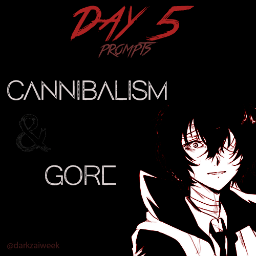 darkzaiweek's tweet photo. ❤️DARKZAI WEEK 2023🖤
DAY FIVE: CANNIBALISM &amp; GORE

-tag @darkzaiweek in all submissions to be retweeted
-ao3 collection is live under "darkzaiweek23"
-no ai-generated content permitted https://t.co/GxCob1MdCB