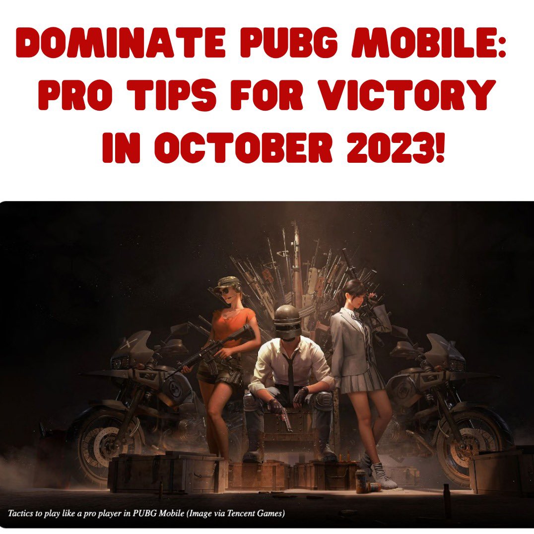 thesoulfulpage's tweet photo. Check out our pro tips for October 2023 and secure those Chicken Dinners! 

https://t.co/t4AgCVH2FS

 #PUBGMobile #ProTips #Victory #GamingSkills #ChickenDinner #GameOn #StrategyGuide #October2023 #BattleRoyale #SoulfulPage

👆🔗 #PUBGMobileTips #WinningStrategies https://t.co/06KoKRVGti
