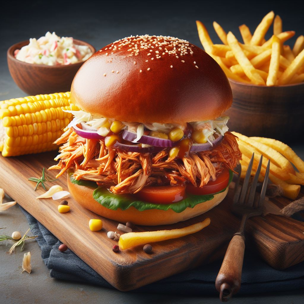AICookingnet's tweet photo. 🍔 Hamburguesas Pulled Chicken estilo BBQ 🍔 ¡Sabor auténtico en cada bocado! Estas hamburguesas caseras son  perfectas para una cena especial. Descubre la receta en nuestra web y  sorprende a tus seres queridos. #RecetasCaseras #Hamburguesas  #CocinaConAI https://t.co/7eu2dAV149 https://t.co/gPS0FXtq35