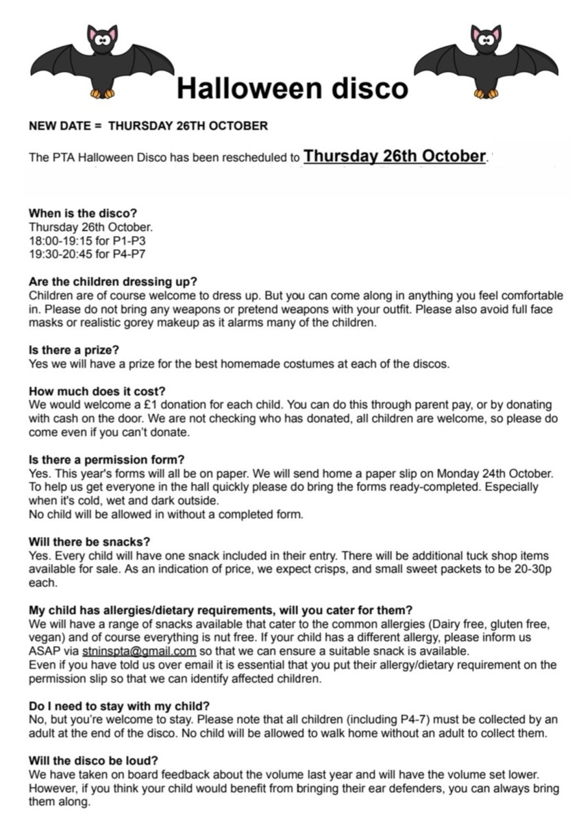 Just 4 sleeps till the Halloween Disco! 😍 See below for everything you need to know before the big event!