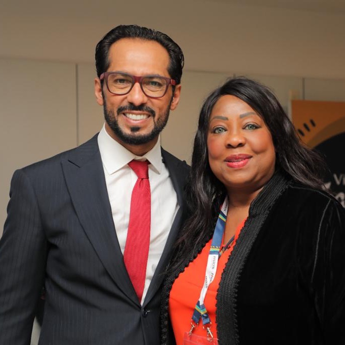With <a href="/FIFAcom/">FIFA</a> Secretary General <a href="/fatma_samoura/">Fatma Samoura</a>. It’s incredible to have an African woman as the first female Secretary General of FIFA!