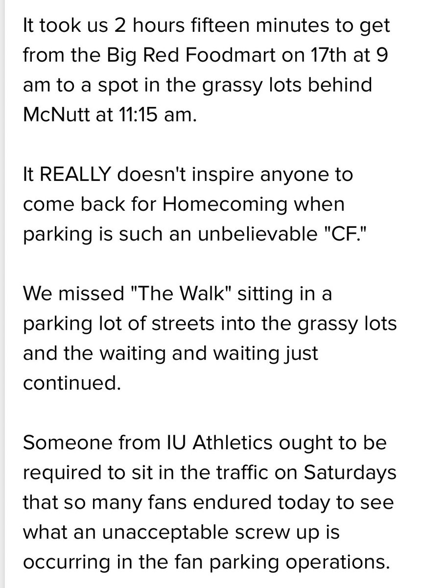 TheMopLady's tweet image. I’ve heard a similar story from multiple groups and the crowd was abysmal for homecoming.

The entire Indiana Football experience is a shit show and it’s driving people away in droves. It can’t be sugarcoated.