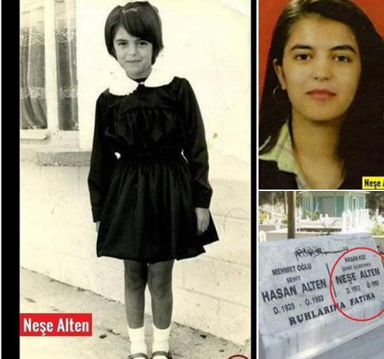 Öğretmenliğe yeni başlamış, yirmi beş günlük öğretmen iken 26 Ekim 1993'te şehit edilen

NEŞE ALTEN ÖĞRETMEN !!!
 
Atamasının çıktığı Çavuşlu köyüne (Diyarbakır-Bismil) ulaşır ulaşmaz, görev yapacağı okula gitti. Okulun durumu içler acısıydı.

Köy muhtarı ve köyün ileri