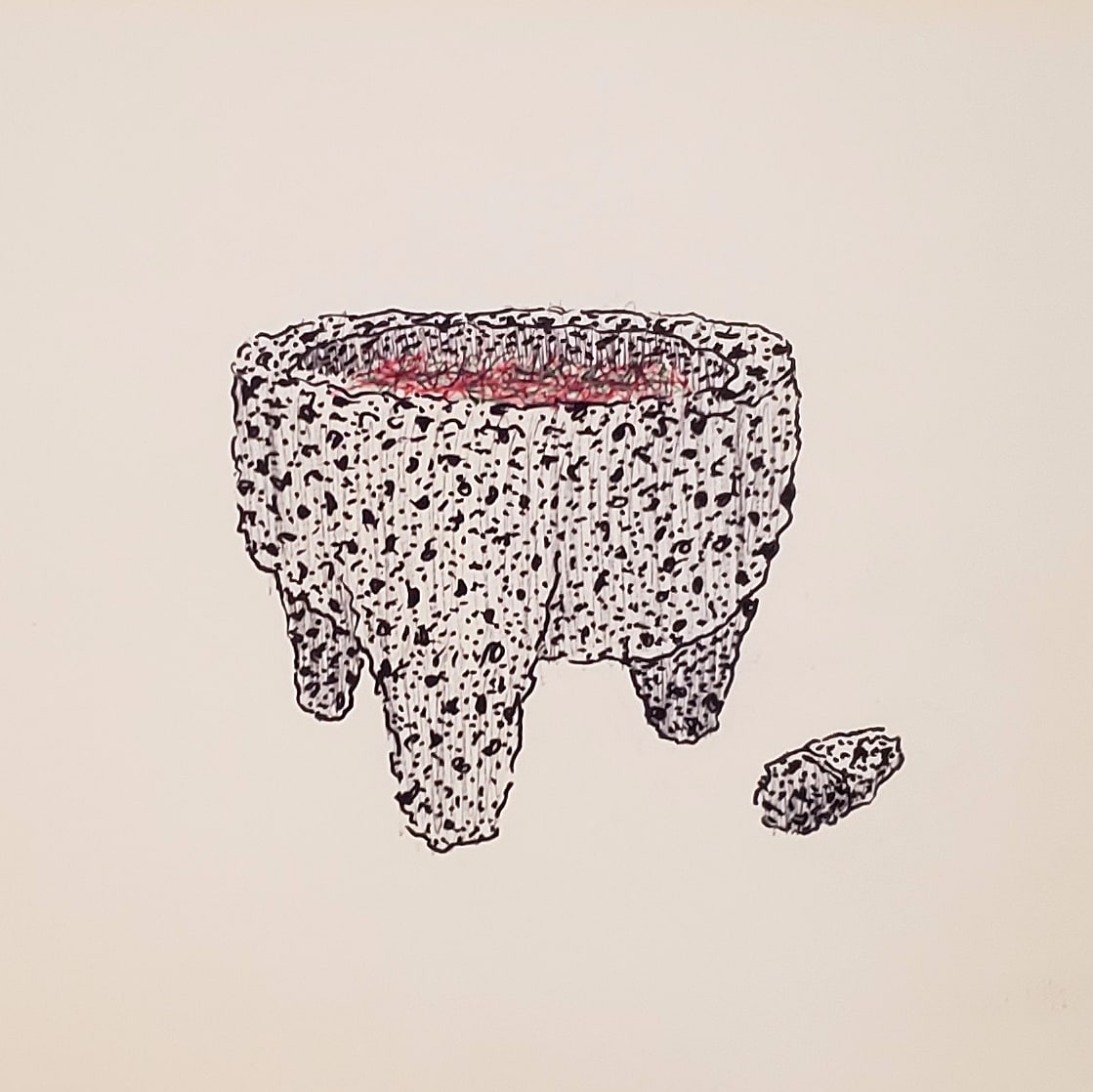 jcsandot's tweet photo. #inktober #inktober2023 #inktober2023day22 #scratchy #aspero #rêche #graffiante #molcajete https://t.co/MqOdSO92K0