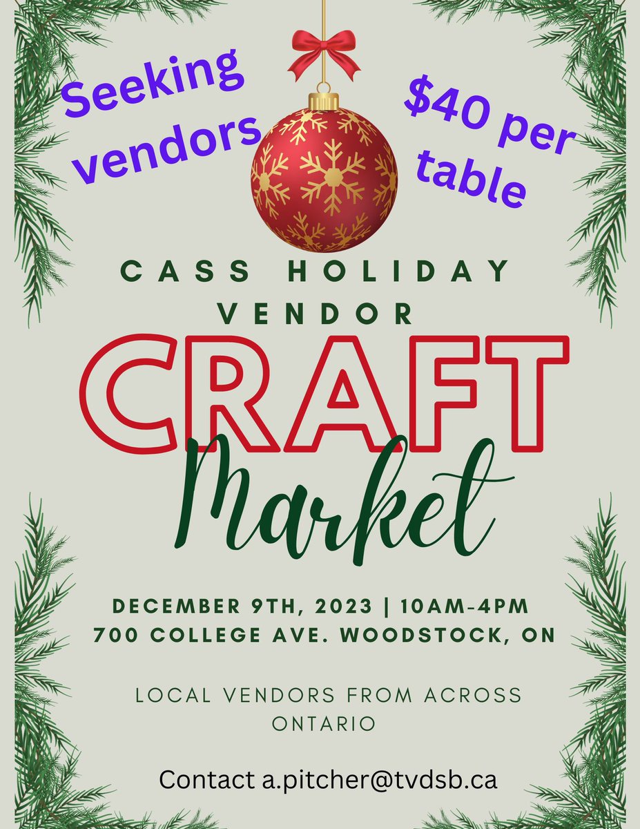 Seeking Vendors for our 1st annual vendors market!