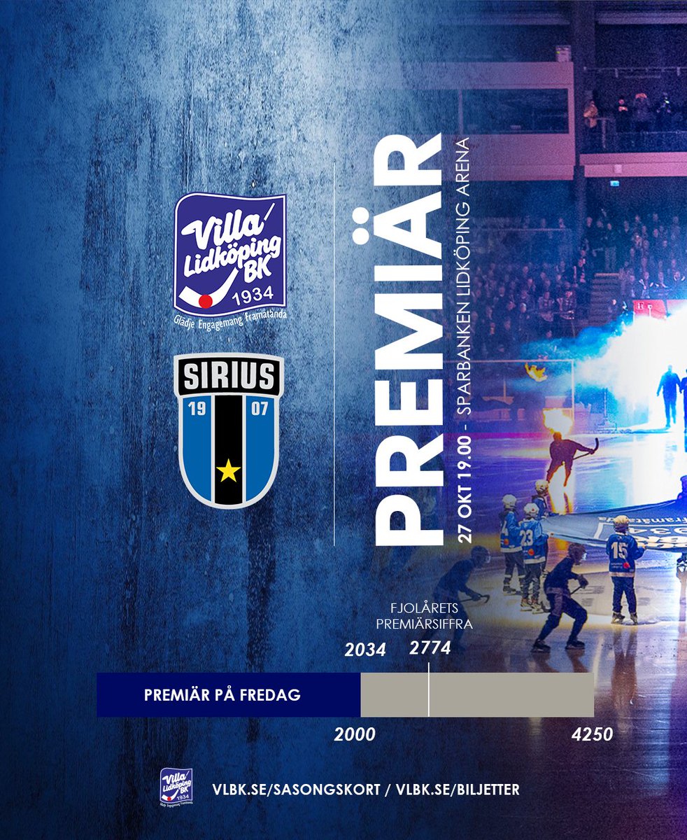 Vi har passerat 2000 ✅ På fredag är det dags för seriepremiär mot <a href="/SiriusBandy/">IK Sirius Bandy</a>.