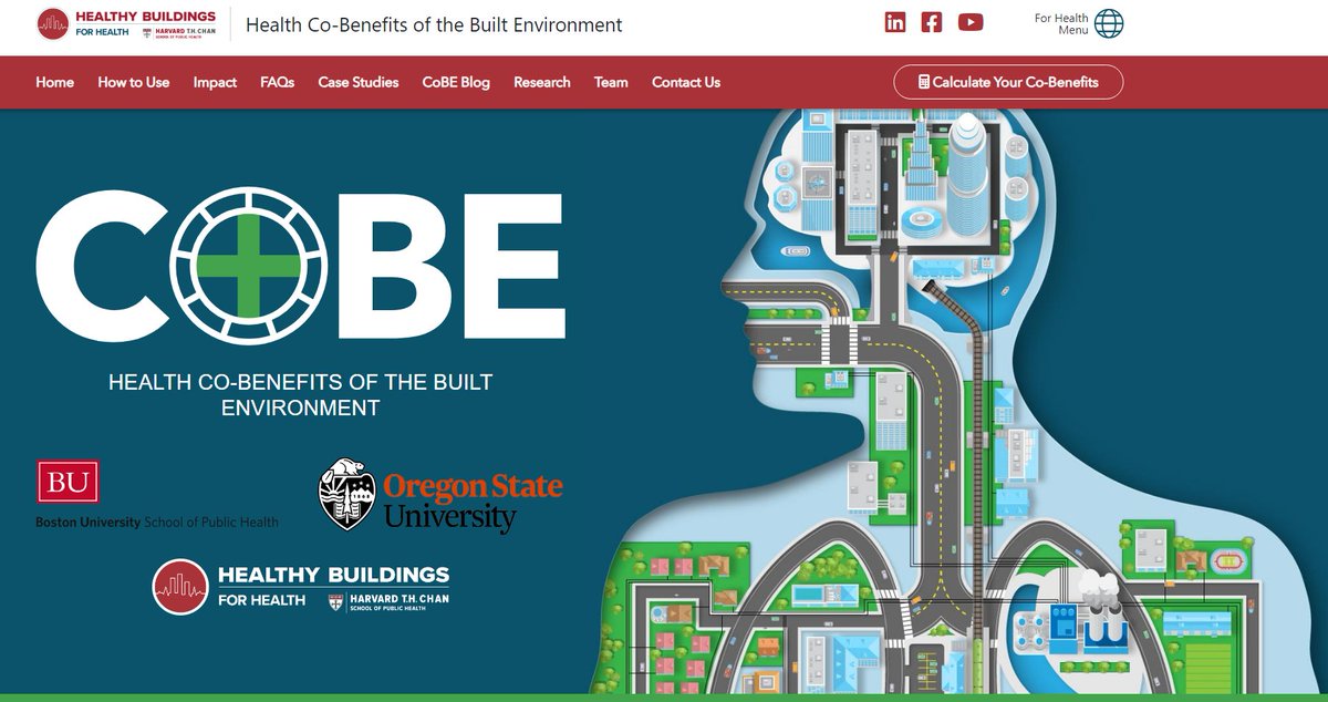 Counting carbon but not health when it comes to building decarbonization? Do both!

--> CoBE quantifies health and climate impacts
--> available to public for first time
--> it projects impacts/benefits out to 2050
--> cobe.forhealth.org