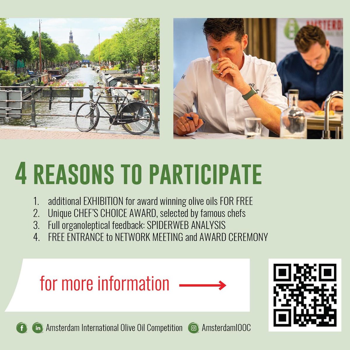 GregorXiaans's tweet photo. REGISTRATION IS HERE! 🤩

Producers/importers/wholesalers and more: come and join us during the 2024 edition of the 🇳🇱 Amsterdam International #Oliveoil Competition🇳🇱. https://t.co/g54dBFMHzC

It will be our pleasure to host you at this truly inspiring event. https://t.co/LagkGW8LhQ