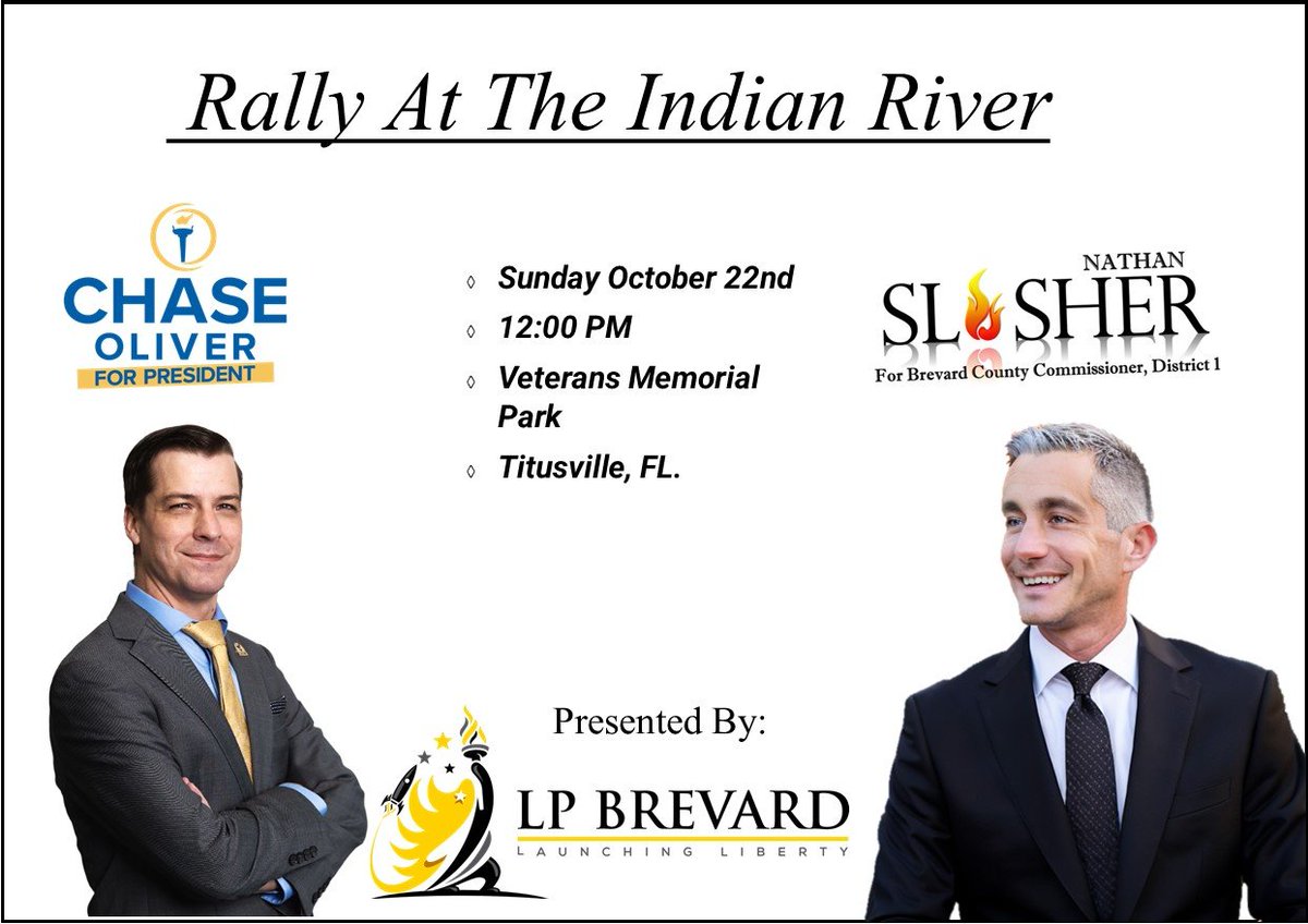 LaunchLiberty's tweet photo. T minus 2 hours! Come join us for a rally with @ChaseForLiberty and @nathan_slusher in Titusville! #LaunchingLiberty https://t.co/uBva8ABGj6