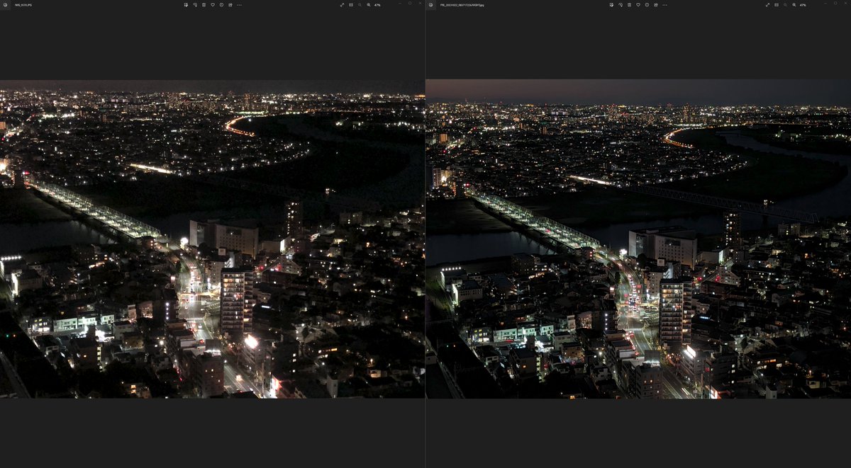 Fox_now's tweet image. 2019年から4年使用した2017年発売の #iPhone8Plus と購入したばかりの2023年発売の #Pixel8Pro の2台を持って近所をブラブラしてデータをチェック中。6年でカメラ性能がここまで進化したのか…と驚いてる。夜景モードやばぁ…🤯

左が8Plus、右が8Pro。奇数が全体、偶数が4K等倍。