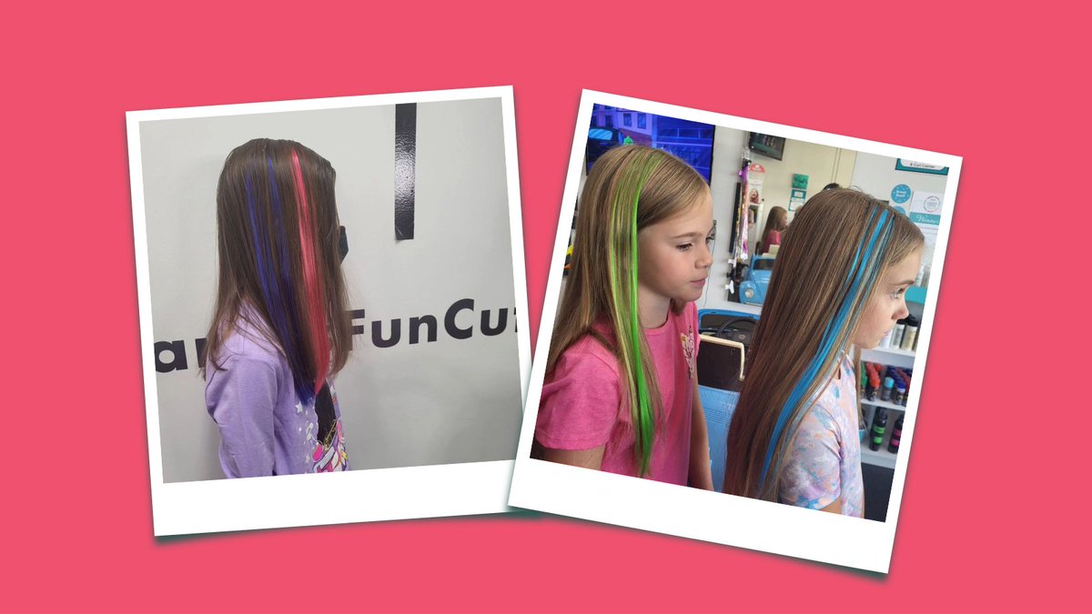 BeanersFunCuts's tweet photo. It's #NationalColourDay 😍These coloured extensions are the perfect way to add a pop of colour! Maybe even for your little one's Halloween costume?! Ask your stylist about our coloured extensions service on your next visit! ❤️💛💚💙💜

📸: @beaners_westsprings https://t.co/gGjSFxBOOY