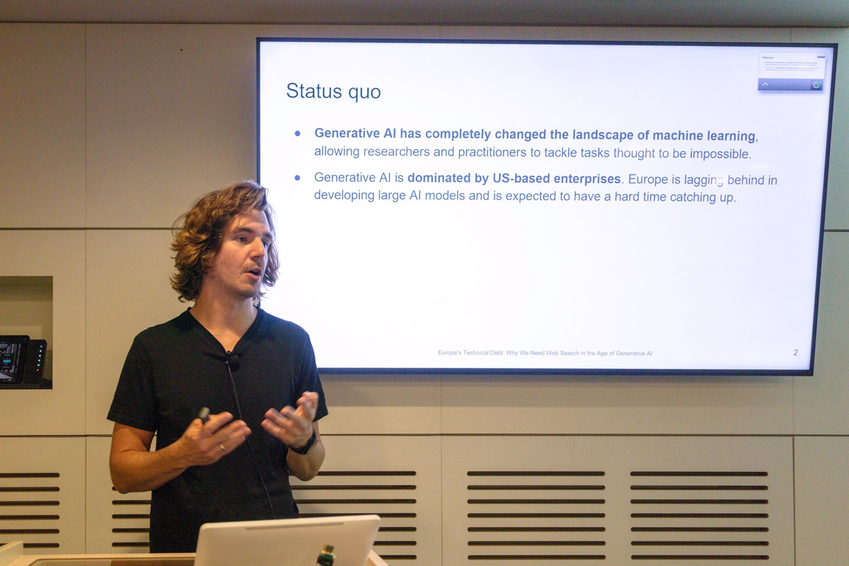 Open Search Foundation @osf@suma-ev.social (@openwebsearch) on Twitter photo #ossym23 #flashback #researchtracks
Malte Ostendorff of <a href="/DFKI/">DFKI</a> presented “Europe’s Technical Debt: Why We Need Web Search in the Age of Generative AI”
(+ Pedro Ortiz Suarez <a href="/pjox13/">Pedro Ortiz Suarez</a> Julian Moreno-Schneider <a href="/GeorgRehm/">Georg Rehm</a> of <a href="/DFKI/">DFKI</a>)
#OpenSearchSymposium #OpenWebSearch @openwebsearcheu #ossym23 #flashback #researchtracks
Malte Ostendorff of <a href="/DFKI/">DFKI</a> presented “Europe’s Technical Debt: Why We Need Web Search in the Age of Generative AI”
(+ Pedro Ortiz Suarez <a href="/pjox13/">Pedro Ortiz Suarez</a> Julian Moreno-Schneider <a href="/GeorgRehm/">Georg Rehm</a> of <a href="/DFKI/">DFKI</a>)
#OpenSearchSymposium #OpenWebSearch @openwebsearcheu
