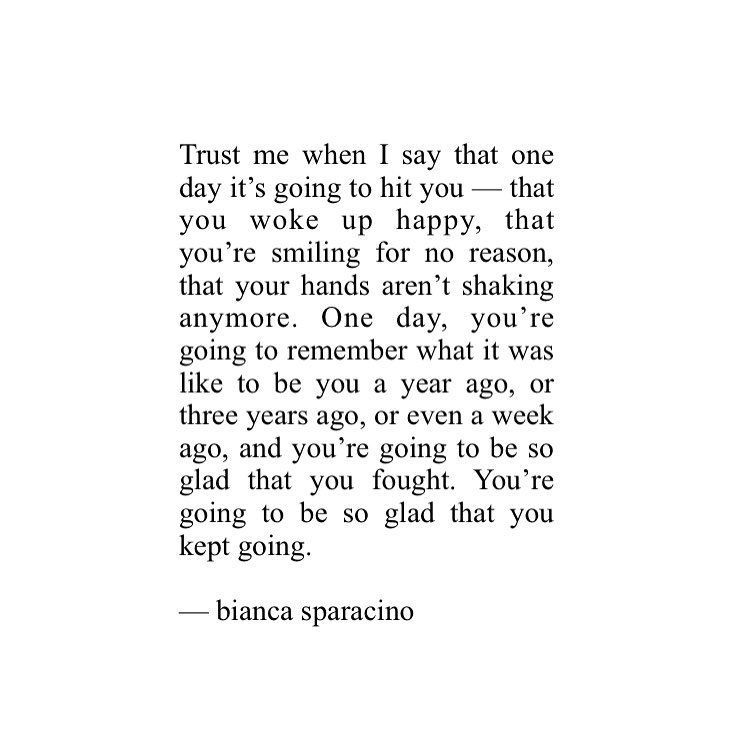 ThoughtCatalog's tweet photo. Trust me when I say that one day, you will wake up happy. You are smiling for no reason. 💛 https://t.co/erNG8uVEae