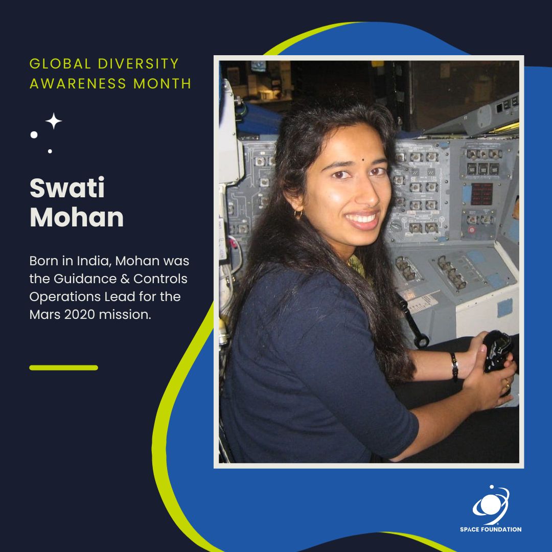 SpaceFoundation's tweet photo. Swati Mohan, born in Bengaluru, India, immigrated to the U.S. at age one. As Guidance and Controls Lead on NASA's Mars 2020 mission, her words, 'Touchdown is confirmed,' ignited celebrations at JPL Mission Control. Swati's story inspires us to aim for the stars. #GDAM
📸: NASA https://t.co/agjL7qXSek