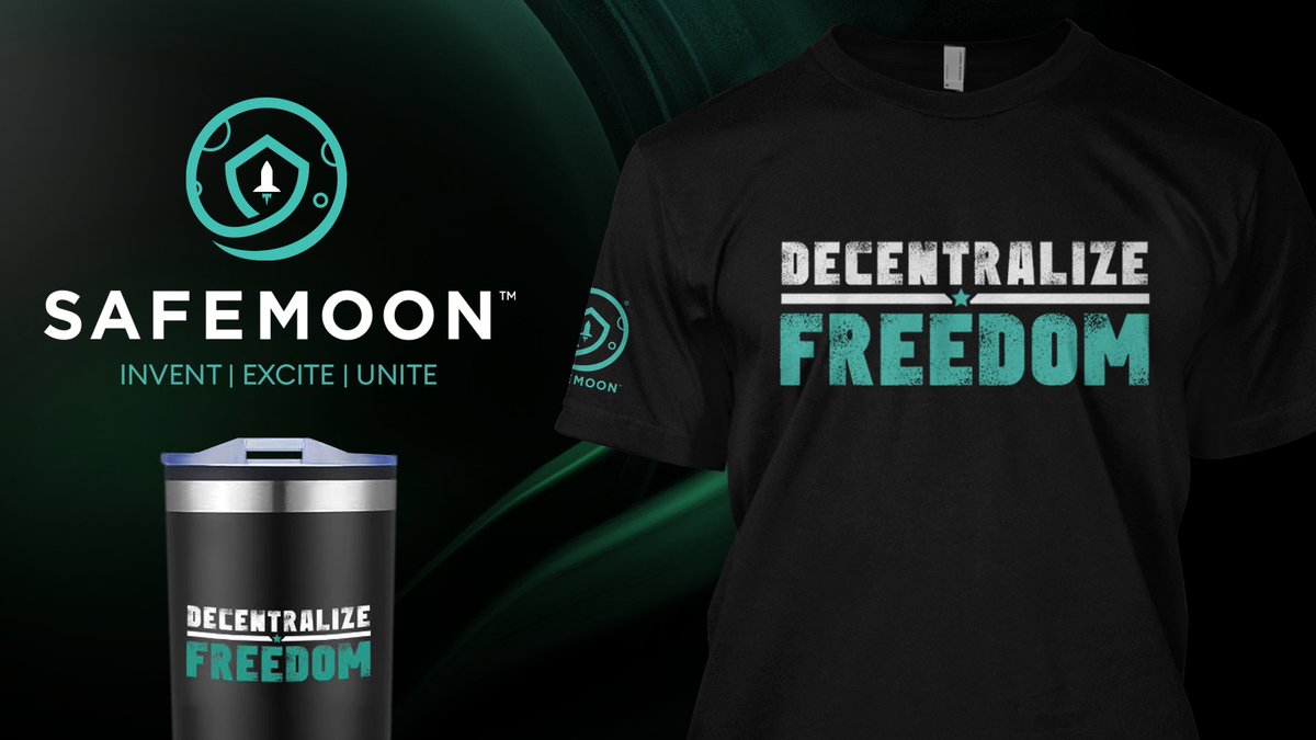 safemoon's tweet photo. GM #SAFEMOONARMY! ☀️ 
We have seen many of you have already caught on to the new items now available on our merch store! For those that haven't yet had a chance to explore the new stickers, thermos and Decentralize Freedom shirt, head on over to take a look! As always, thank you for your support! 🙏 

https://t.co/6KbtBtCAHw

Note that the thermos and shirt are currently in pre-order status and will begin shipping soon.

Cheers!

INVENT | EXCITE | UNITE
#SAFEMOON | https://t.co/m0qs37VBT3
The #Web3 Movement for Everyone™