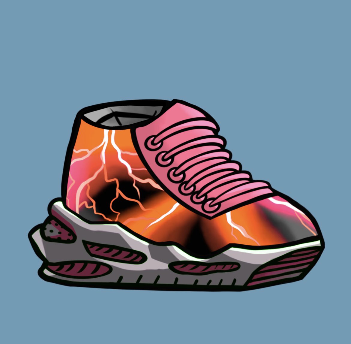 HealthCryptoZ's tweet photo. Thunder orange 🍊 

1/1 Edition 

#Power 15 

🔛@FairlopRoad 

#opensea #NFTartist #NFT #NFTCommmunity #sneakers https://t.co/3by6xPOHIN