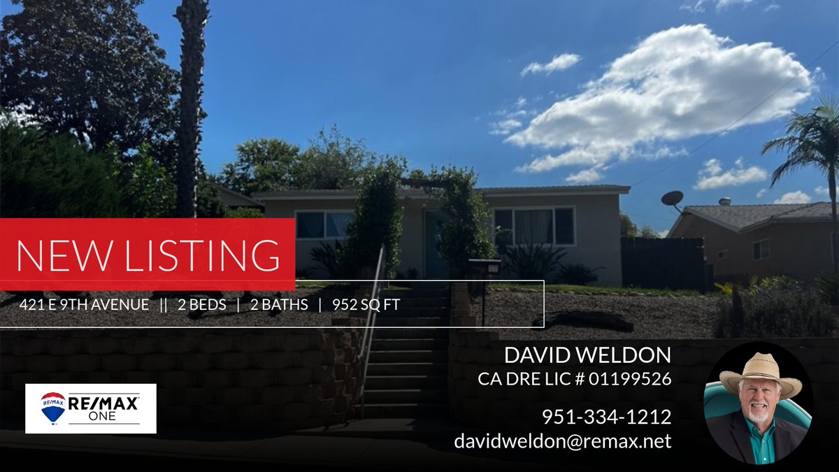 david_weldon's tweet photo. 📍 New Listing 📍 Take a look at this fantastic new property that just hit the market located at 421 E 9th Avenue in Escondido. Reach out here or at 951-334-1212 for more information https://t.co/xB0TmKBKSd https://t.co/BxB8YSibu6
