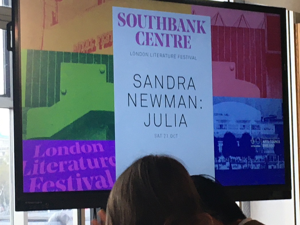 My old friend Sandra Newman presents her brilliant new book, Julia, at London’s Southbank.