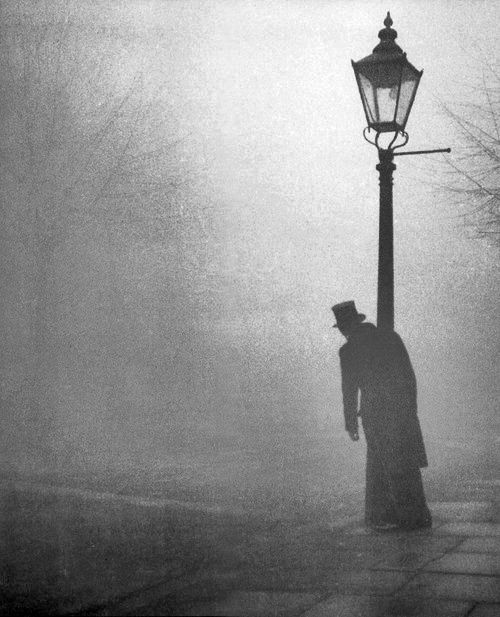 He came with the mist. In autumn. Creeping, slouching, staggering with it, in it, from the river up to the spot where they had waylaid him one morning in the fog. Beat him to death. For his crime. And he came back. Every year. And stared. Through the mist. 

#picturewantsastory