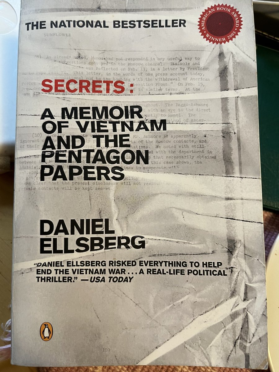 @DanielEllsberg @GeoRebekah Just finished rereading this. It was even better the second time. Stuff kept jumping off the page with relevance to the past 7 years and the devolution of the country since 1980.