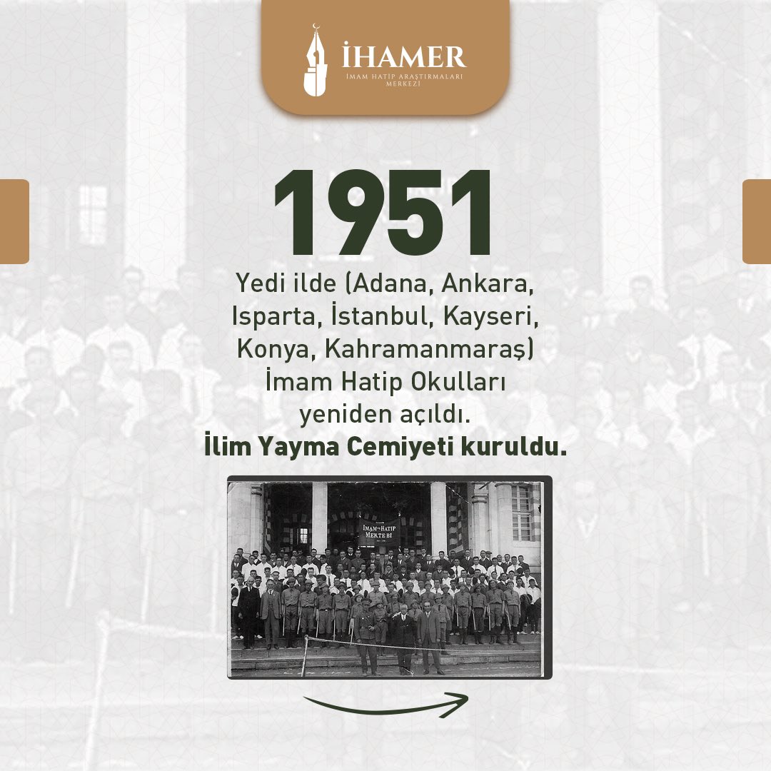 ihamertr's tweet photo. ✨ İmam Hatip Okulları: Tarihin Işığında Nitelikli Geleceğe Yolculuk!
#İmamHatiplilerHaftası #NitelikliGelecek #ihamer https://t.co/tiiXYDADzd