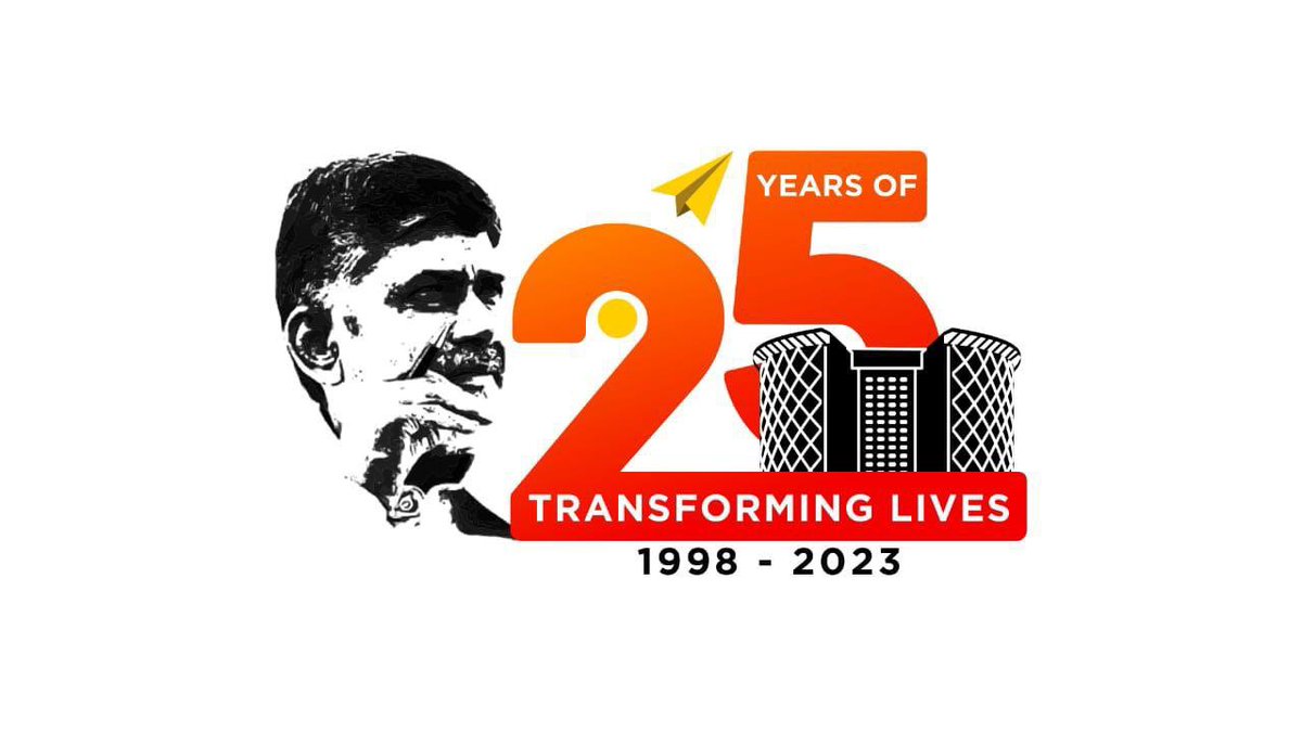 tdpgaddam's tweet photo. 25 Years Of Transforming Lives (1998 - 2023)

#25YearsOfTransformation
#25YearsOfHitechCity
#ChandrababuNaidu https://t.co/r1ncD2CtDX
