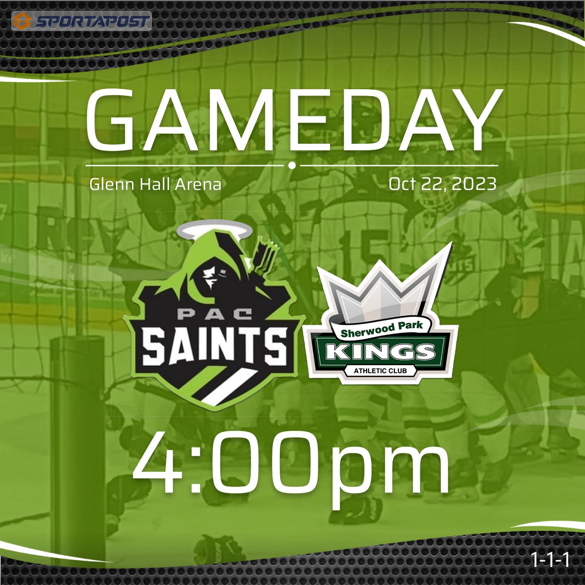 pacU18AA's tweet photo. 🚨 GAMDAY 🚨
#LetsGo boys, back at it in Grandpa’s barn!
⏰ 4:00pm
🆚 @spkac_oilers
📍 Glenn Hall Arena
#U18AA #PAC #PACSaints #PACHockey #NAHL #gameday https://t.co/t8gaBOYl8s