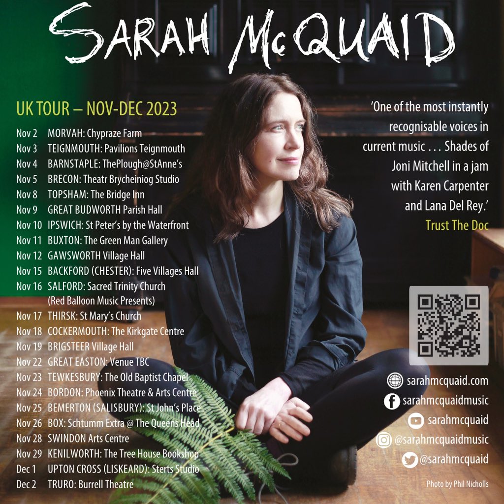 sarahmcquaid's tweet photo. -> final show of this 8-week #tour at #BreadBoxTheater #WillimanticCT at 4pm TODAY! See https://t.co/6DmCKXfJos for info/tix for all shows incl UK Nov-Dec & Jan, EU Feb-Mar & Ireland Apr-May. Please help spread the word if you can! #livemusic #keepmusiclive #whatson #events https://t.co/rWIcjijFe7
