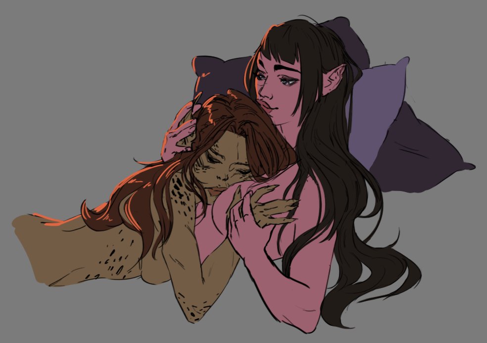 Sweet don Shadowheart??! #Shadowheart #laezel #BG3 #BaldursGate3 
I found out about that one line where Lae'zel blushes and stutters when you tell her you missed her and this dynamic makes so much sense now. 
 Also... Lae'zel is so smol😭😭