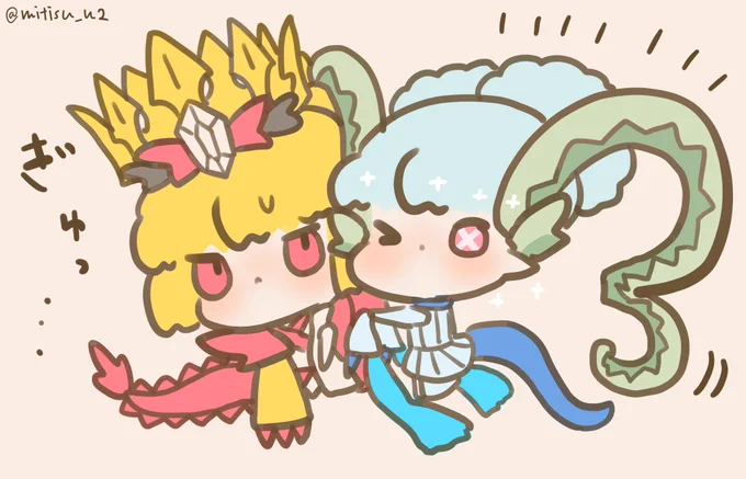 【過去絵再放送】      ドラコーとティアマト  #ゆる数 #FGO   