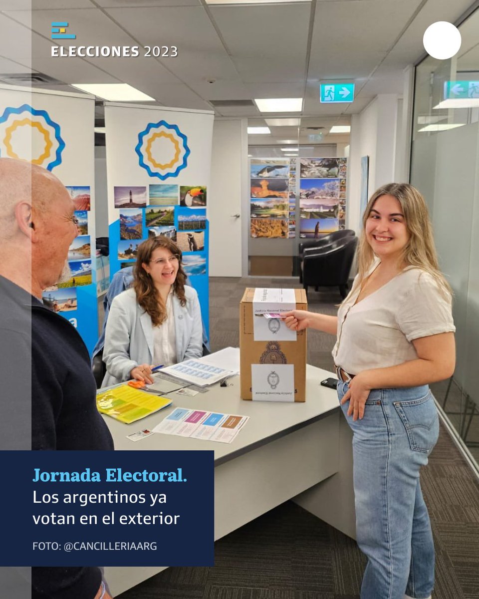 LANACION's tweet photo. JORNADA ELECTORAL. Los argentinos ya votan en el exterior https://t.co/I89tlqEDvn