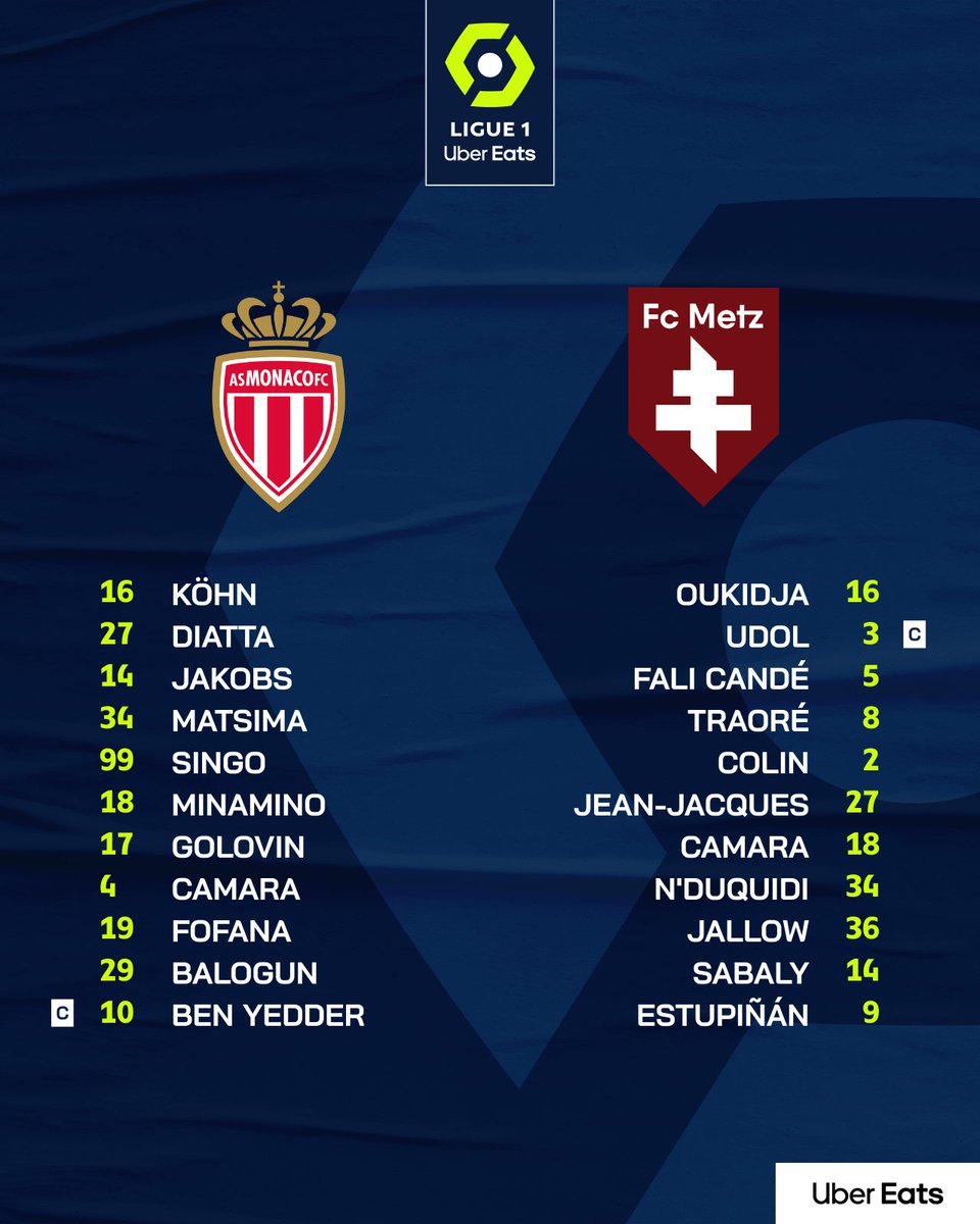 Ligue1's tweet image. Les compos de ce #ASMFCM 🆕