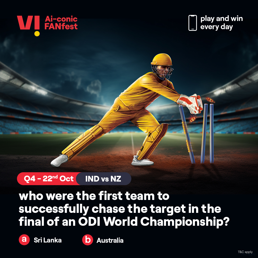 ViCustomerCare's tweet photo. Their game has started, and so has yours. Share the right answer to all the questions of the day using #ViAiconicFANfest and you could stand a chance to win a #smartphone.

Go on, take your shot.

#ContestAlert #WorldCup #Cricket #CricketContest #Play2Win #Contest #INDvsNZ https://t.co/1AXqf76cSJ