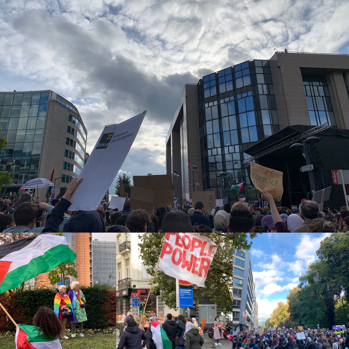 Free 🇵🇸 grande manifestation dans le quartier européen pour un cessez le feu ! Free Palestine. 30000 personnes pour 1 Solution à deux États!