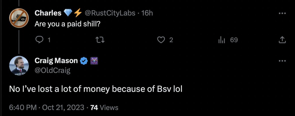The most honest BSVer on the planet: