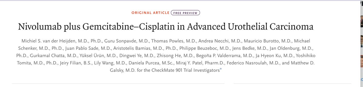 CheckMate 901 folks #ESMO23 <a href="/BladderCancerUS/">Bladder Cancer Advocacy Network</a> <a href="/TischCancer/">Mount Sinai Tisch Cancer Center</a> <a href="/sonpavde/">Guru P. Sonpavde, MD</a> <a href="/MichvdHeijden/">Michiel van der Heijden</a> <a href="/DrYukselUrun/">Yüksel Ürün</a> 
nejm.org/doi/full/10.10…