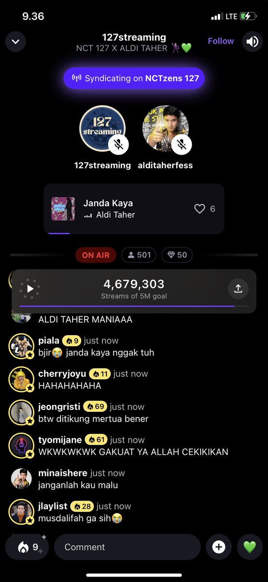 JANDA KAYA AYLAFYYUU #127zenPartyWithAldiTaher 

@127streamINA @alditaherfess