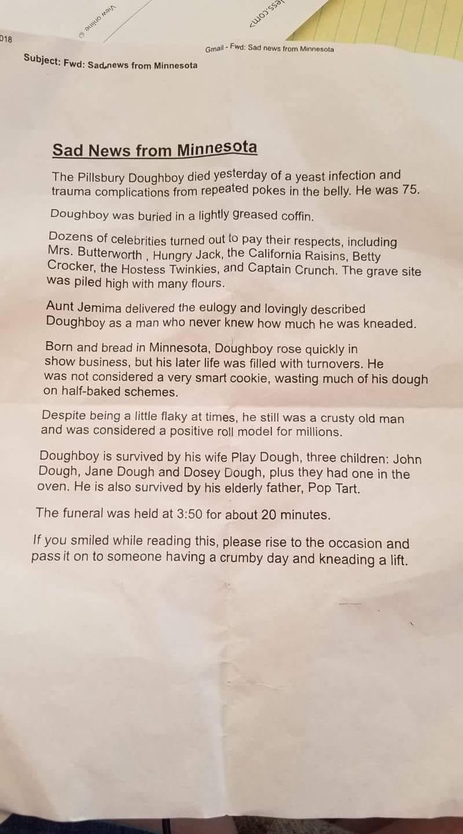 Sad news from Minnesota: