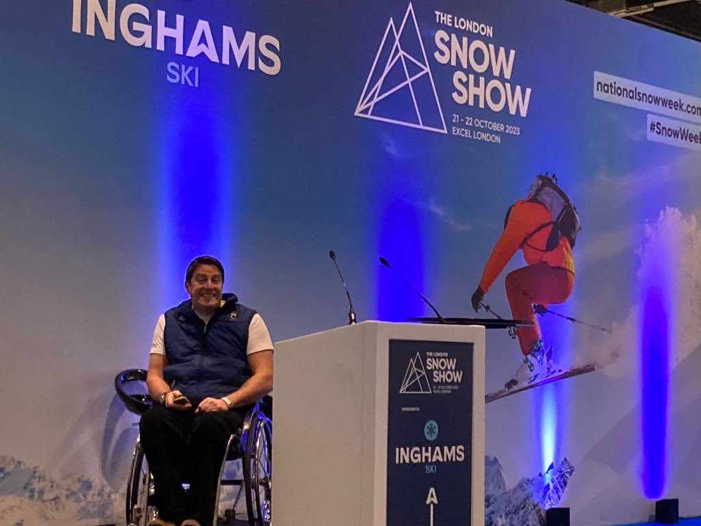 Getting ready to talk at The National Ski Show in ExCel London. #skiing