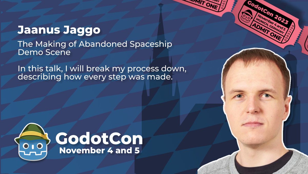 🥁🥁🥁 Introducing GodotCon 2023 speakers and talks!

🗣️ Jaanus Jaggo <a href="/JaanusJaggo/">Jaanus Jaggo</a>

🎙The Making of Abandoned Spaceship Demo Scene

#godotcon #GodotEngine #gamedev